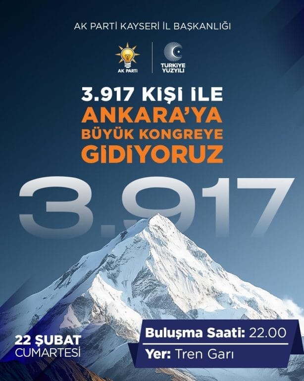 Kayseri’den 3.917 Kişi, AK Parti Büyük Kongresi İçin Trenle Yola Çıkarken, hatıra biletine çıktı