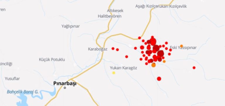 Pınarbaşı’nda son 6 saatte 41 son 48 saatte 100’ün üzerinde deprem