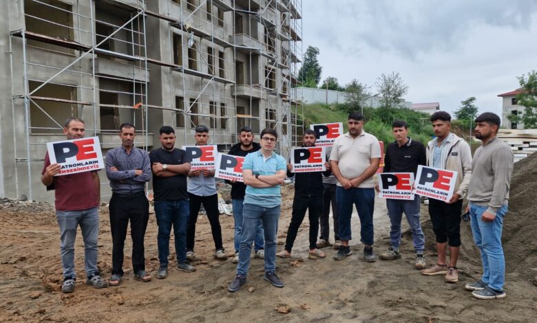 TOKİ şantiyesinde işçiler iki aylık ücretleri için eylemde: Halktan büyük destek