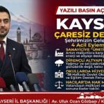 Yeni Parti’den Kayseri için 4. Acil eylem planı