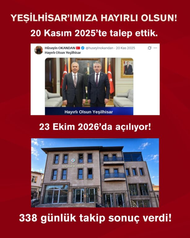 AK Parti’den açıklama, Yeşilhisar’a Hükümet konağı, Kömür ve İncili mahallesi yaylasına su
