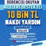 Kayseri’de 10 bin Tl’lik üniversite desteği başvuruları başladı