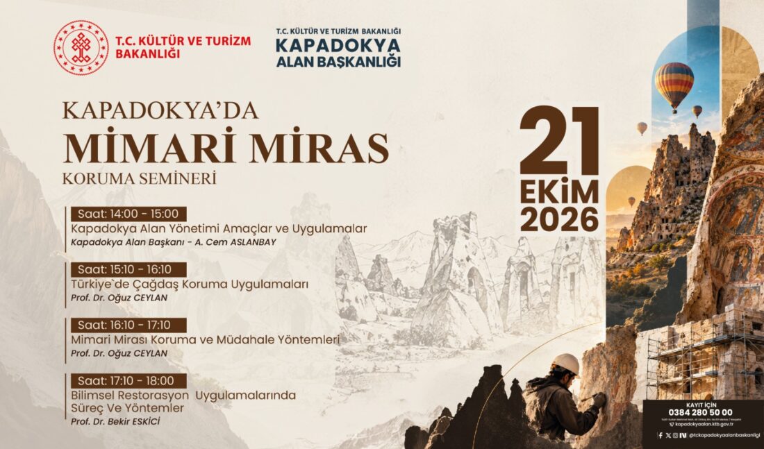 ‘Kapadokya’da mimari miras koruma semineri’ düzenlenecek